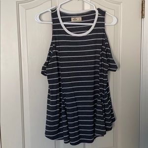 Cold Shoulder Striped Tunic